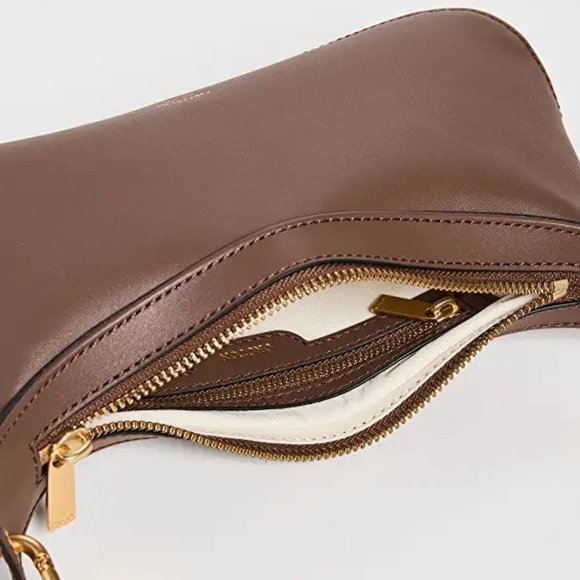 Gorgeous Oroton Sydney AU Dark Chocolate Leather North Shoulder Bag NWT - Picture 6 of 8